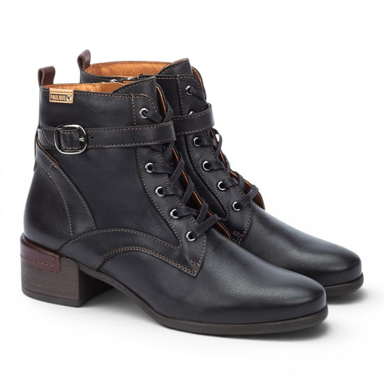 Pikolinos zwarte leren veterschoenen met hoge hakken - Malaga - Image 3