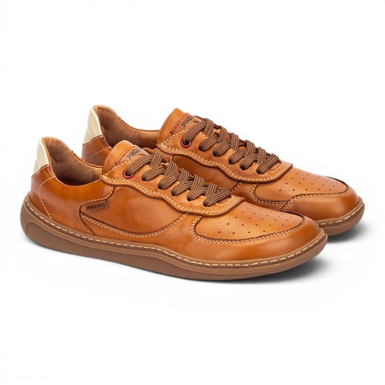 Pikolinos Tan Brown Leather Sneakers Trainer Barfotaskor - Aranjuez - Image 3