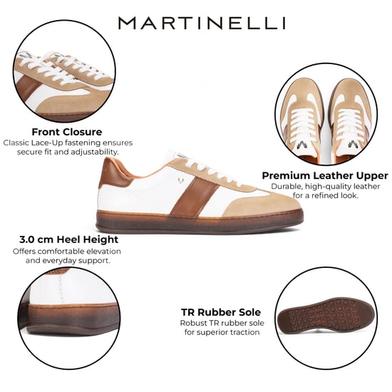 Martinelli herrskor med bruna lädersneakers – Seaford - Image 2