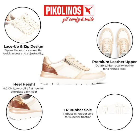 Pikolinos dames witte leren sneakers trainerschoenen - Cantabrië - Image 2