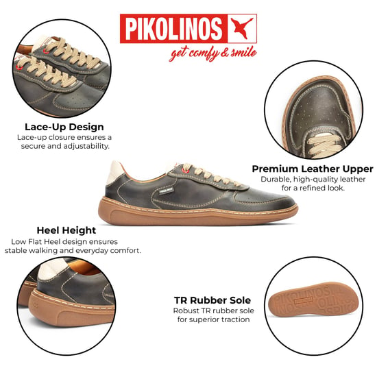 Pikolinos Pine Green Leren Sneakers Trainer Barefoot Schoenen - Aranjuez - Image 2