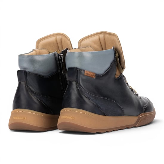 Pikolinos dames blauwe leren veterschoenen sneakers trainerschoenen - Viana - Image 4
