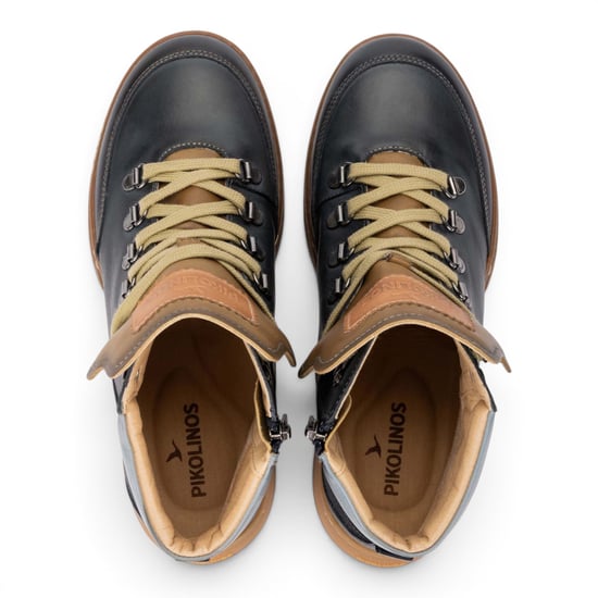 Pikolinos dames blauwe leren veterschoenen sneakers trainerschoenen - Viana - Image 5