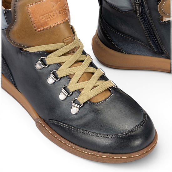 Pikolinos dames blauwe leren veterschoenen sneakers trainerschoenen - Viana - Image 6