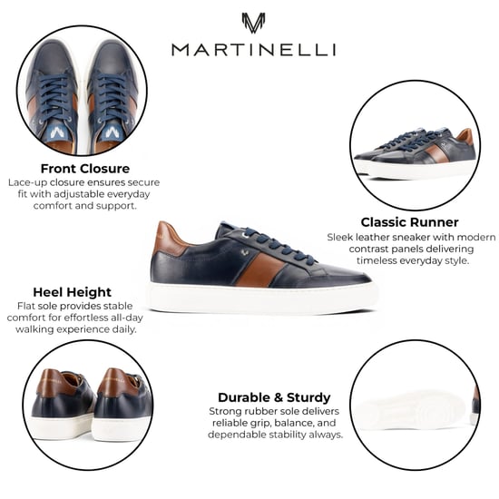 Martinelli Herrblå lädersneakers Träningsskor - Hastings - Image 2