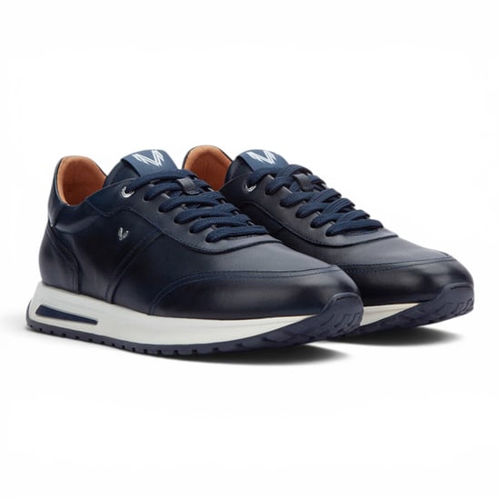 Martinelli Herrblå lädersneakers Trainer Snörskor - Hanbury - Image 3