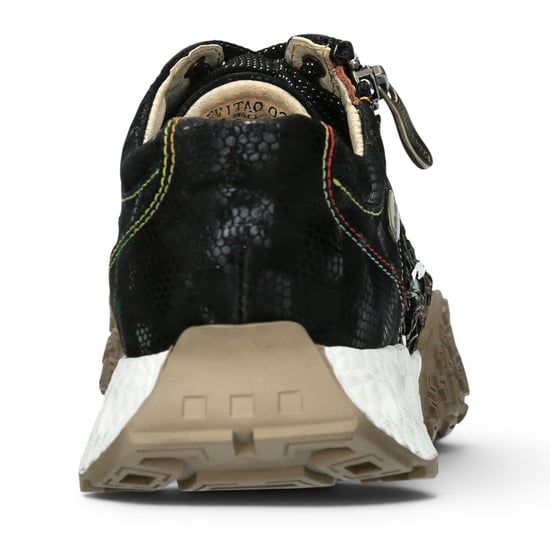 Laura Vita Dames Zwarte Leren Trainer Sneaker Schoenen - Evitao-03 - Image 6