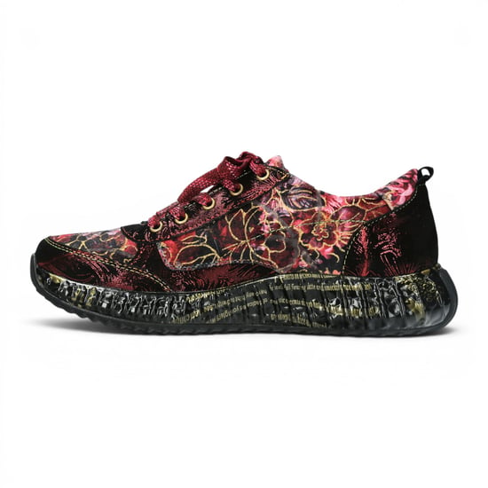 Laura Vita Goth Victoriaans Bloemenrood Leren Sneaker Sneaker voor vrouwen - Burton-43 - Image 3