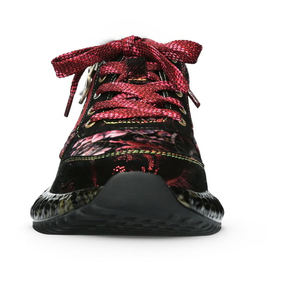 Laura Vita Goth Victoriaans Bloemenrood Leren Sneaker Sneaker voor vrouwen - Burton-43 - Image 5
