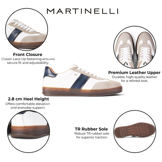 Martinelli Herrarnas blå lädersneakers Träningsskor - Seaford - Image 2