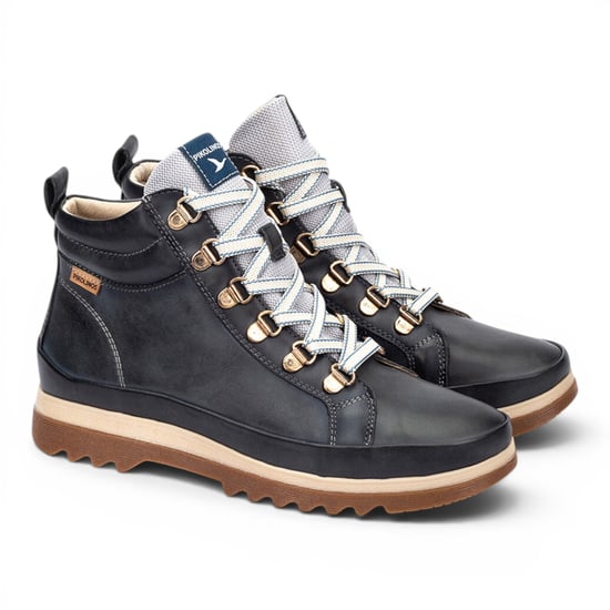 Pikolinos Dames Blauwe Leren Sneaker Winterveterlaarzen - Vigo - Image 3