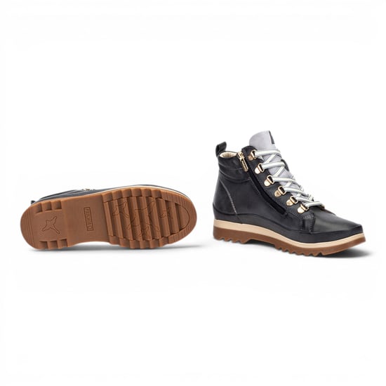 Pikolinos Dames Blauwe Leren Sneaker Winterveterlaarzen - Vigo - Image 6