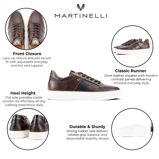 Martinelli herrskor med bruna lädersneakers – Hastings - Image 2