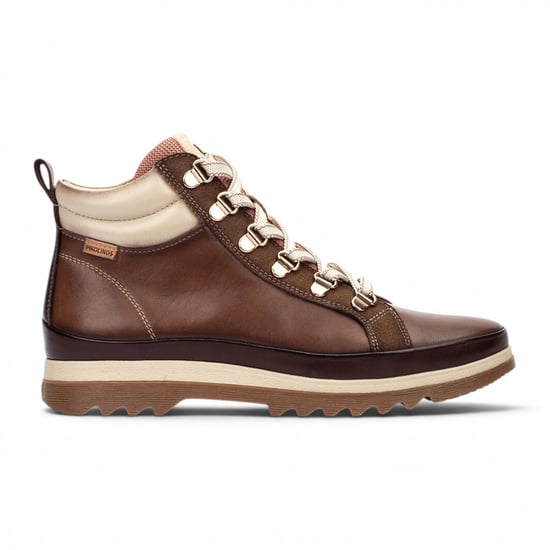 Pikolinos Dames bruine leren sneakers winterveterlaarzen - Vigo - Image 1