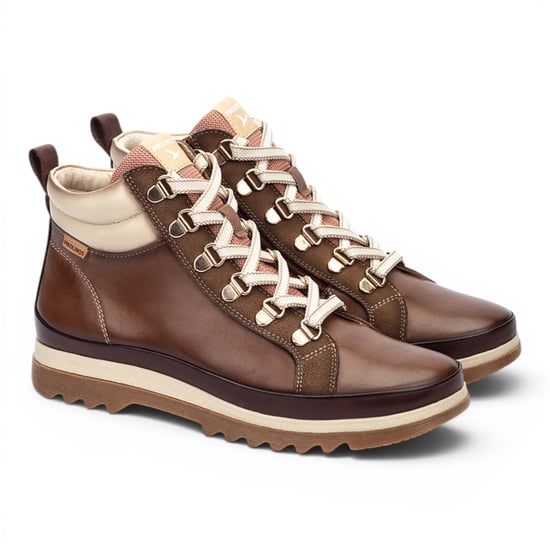 Pikolinos Dames bruine leren sneakers winterveterlaarzen - Vigo - Image 3