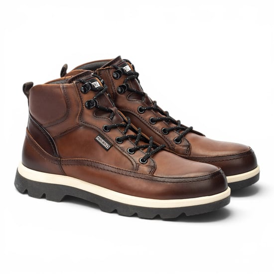 Pikolinos Men's Brown Leather Lace-Up Ankle Boots - Vigo - Image 3