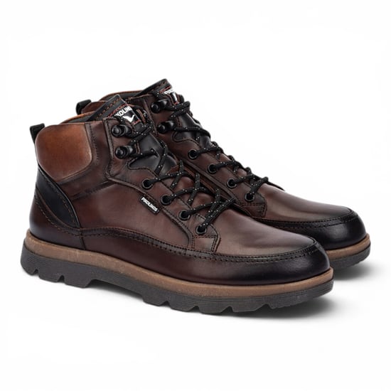 Pikolinos Men's Dark Brown Leather Lace-Up Ankle Boots - Vigo - Image 3