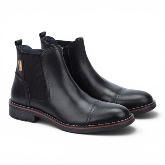 Pikolinos Men's Black Leather Zip Chelsea Ankle Boots - York - Image 3