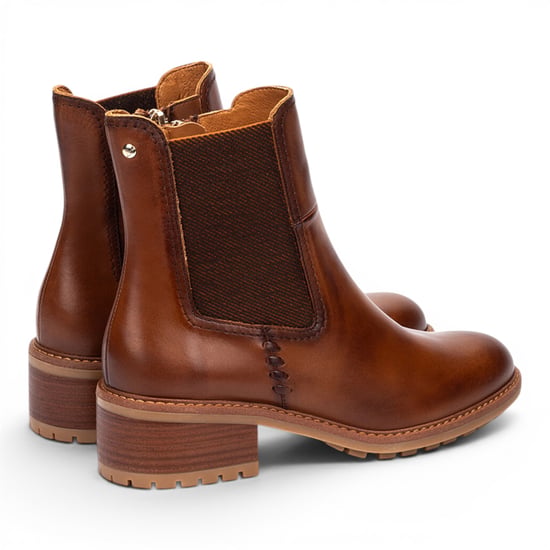 Pikolinos Women's Brown Leather Chelsea Heeled Ankle Boots - Medina - Image 4