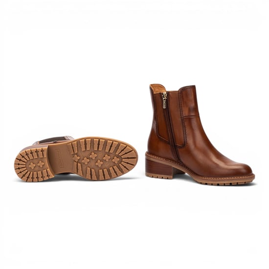 Pikolinos Women's Brown Leather Chelsea Heeled Ankle Boots - Medina - Image 6