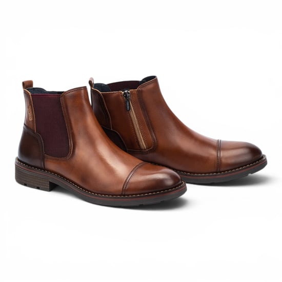 Pikolinos Men's Brown Leather Zip Chelsea Ankle Boots - York - Image 6