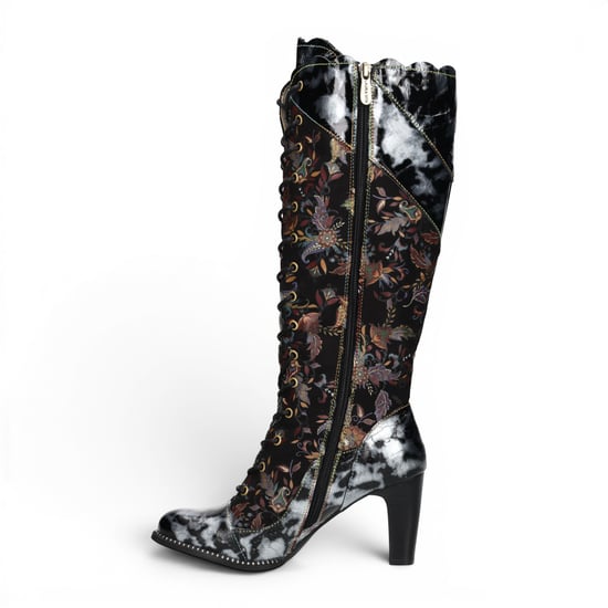 Laura Vita Dames Victoriaanse Zwarte Leren Veterschoenen met lange hak - Alcbaneo-158 - Image 3