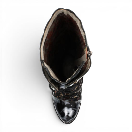 Laura Vita Dames Victoriaanse Zwarte Leren Veterschoenen met lange hak - Alcbaneo-158 - Image 6