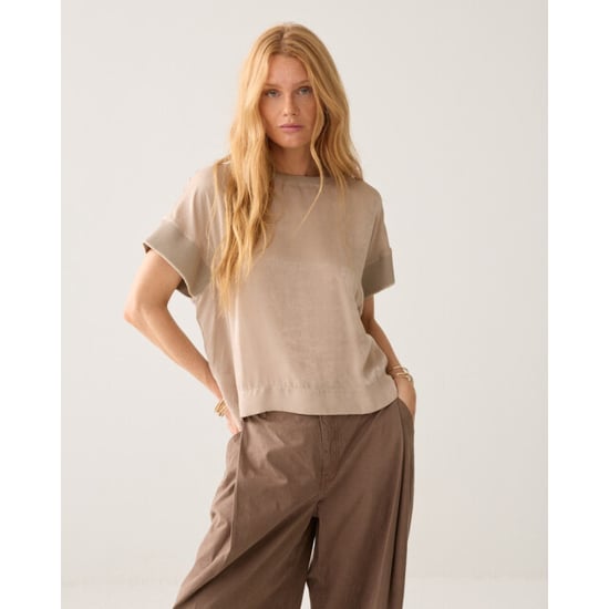 Summum satin jersey mix boxy top 3s5330-30797 708 light - Image 2