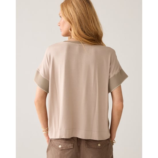 Summum satin jersey mix boxy top 3s5330-30797 708 light - Image 3