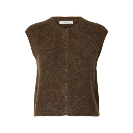 Selected Femme slwlulu sl button o-neck vest noos 16098808 dachshund melange - Image 1