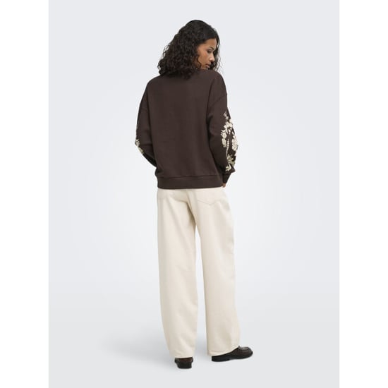 Jacqueline de Yong Jdy irmelin sweatshirt met flock bloemenprint - Image 3