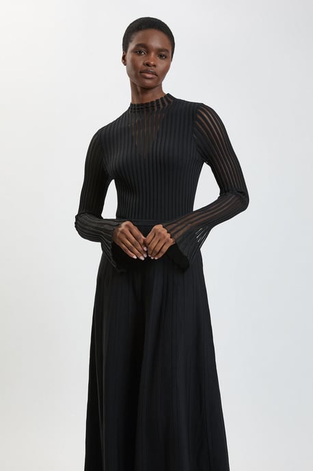 Viscose Blend Filament Knit Midi Dress - Image 2