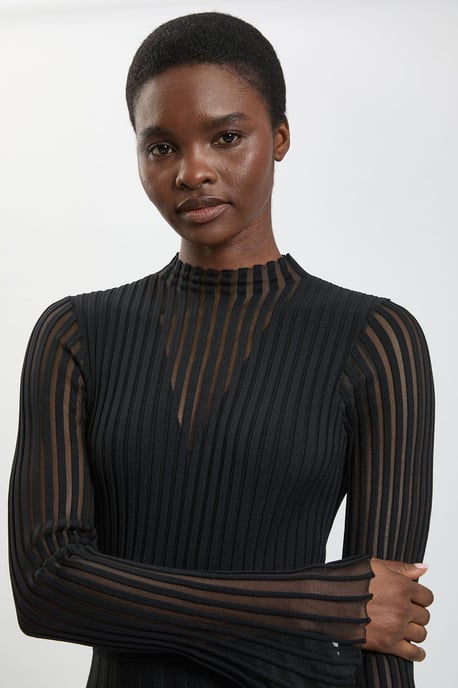 Viscose Blend Filament Knit Midi Dress - Image 4