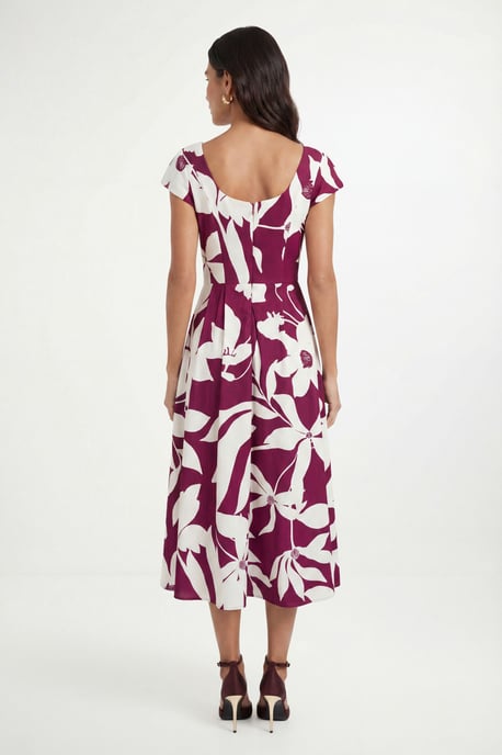 Floral Ottoman Fit & Flare Midi Dress - Image 2
