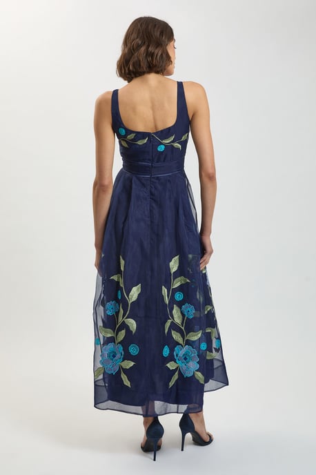 Embroidered Detail Organdie Midi Dress - Image 3