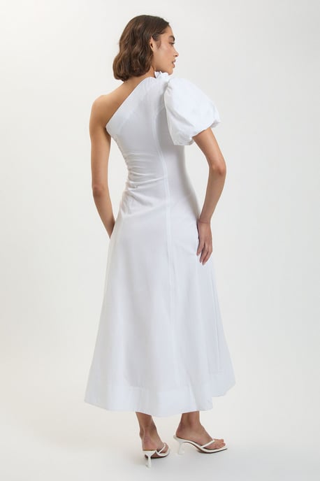 Corsage Detail Cotton Poplin Midi Dress - Image 2
