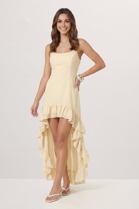 Premium Chiffon Ruffle Maxi Dress - Image 1