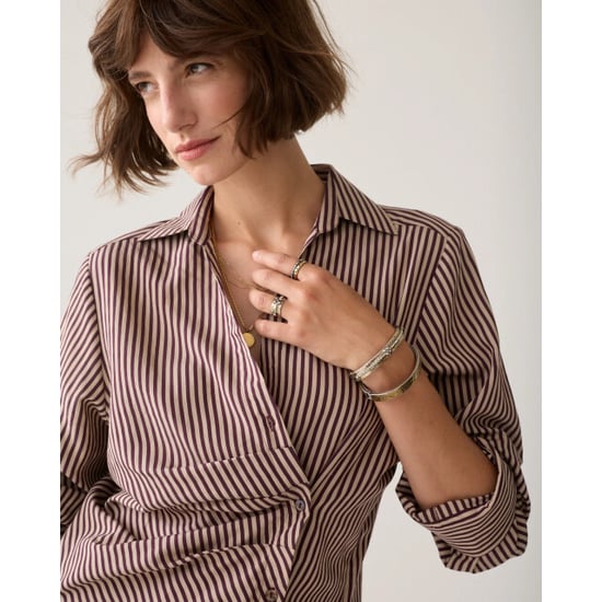 Summum 2s3532-12491 335 blouse two tone stripe small dark burgundy - Image 1