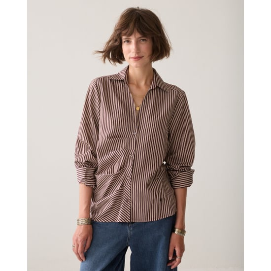 Summum 2s3532-12491 335 blouse two tone stripe small dark burgundy - Image 5