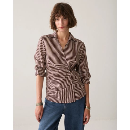 Summum 2s3532-12491 335 blouse two tone stripe small dark burgundy - Image 6