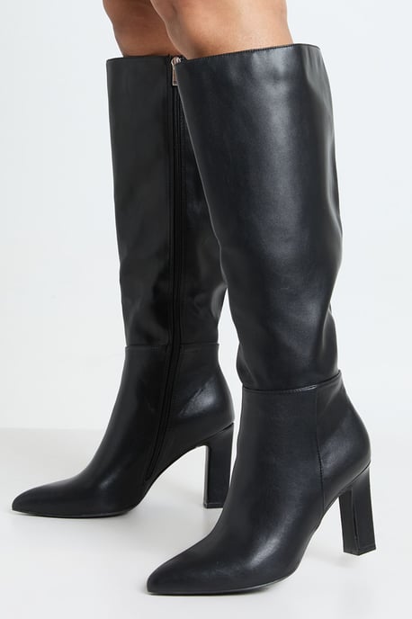 Wide Fit Knee High Block Heel Boots - Image 2
