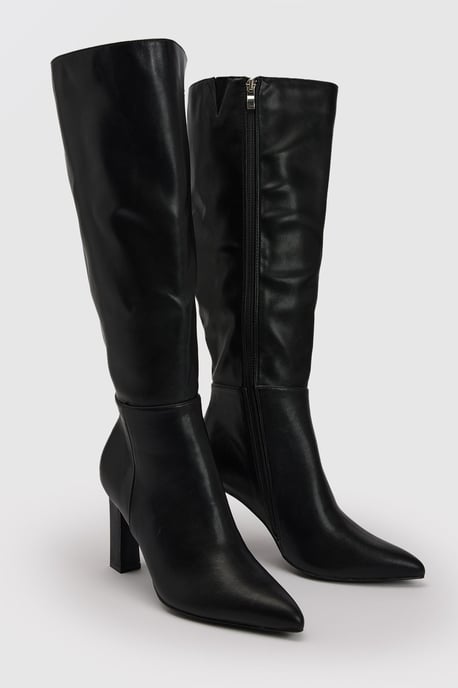 Wide Fit Knee High Block Heel Boots - Image 3