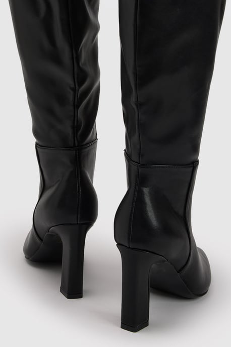 Wide Fit Knee High Block Heel Boots - Image 4