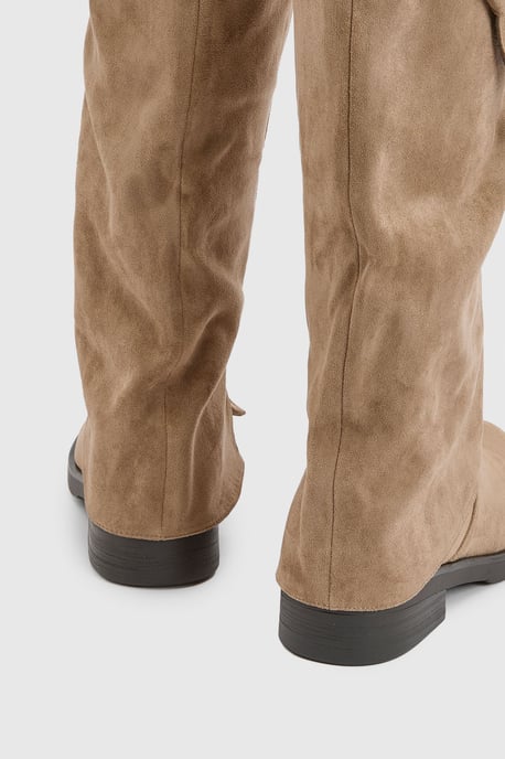 Buckle Detail Foldover Knee High Boots - Image 4