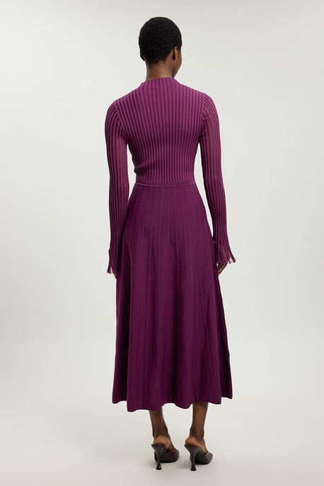 Viscose Blend Filament Knit Midi Dress - Image 4