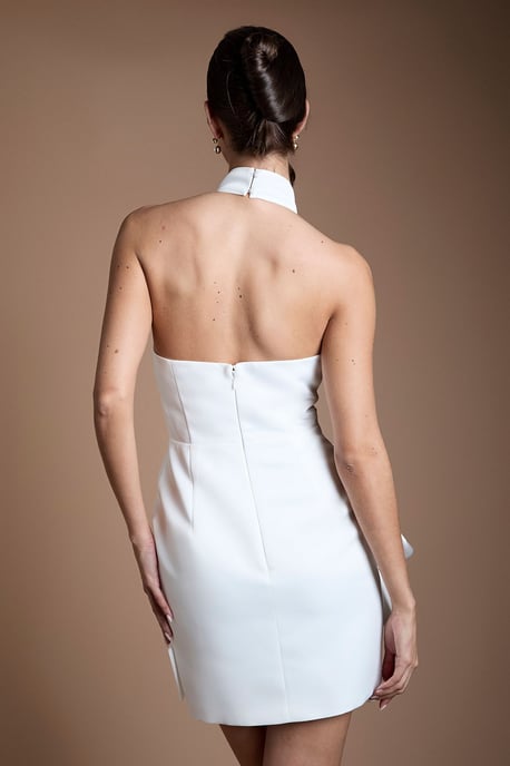 Satin Woven Bridal Mini Dress - Image 3