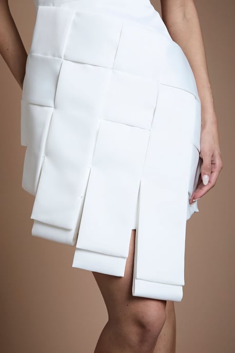 Satin Woven Bridal Mini Dress - Image 5