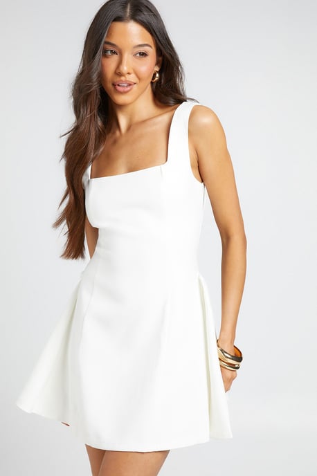Square Neck Full Skirt Mini Dress - Image 3