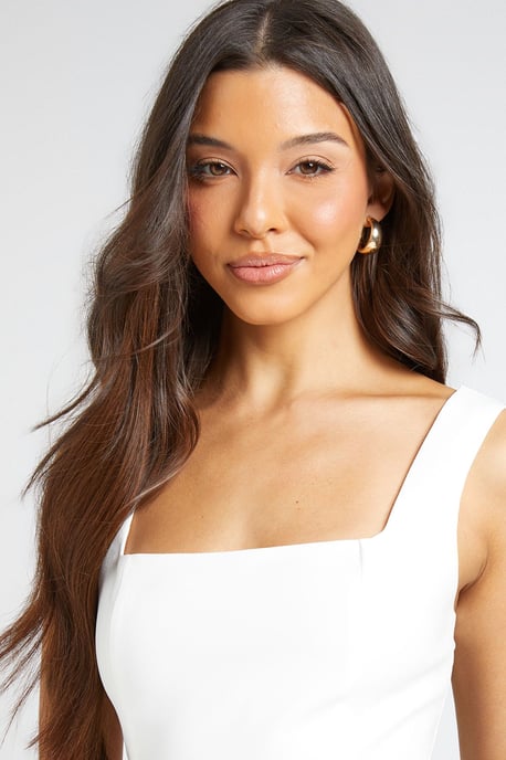 Square Neck Full Skirt Mini Dress - Image 4