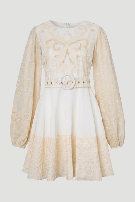 Bead Detail Belted Mini Dress - Image 5